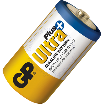 GP ULTRA PLUS+ ALKALINE BATTERY D-SIZE GP13AUP (2s)