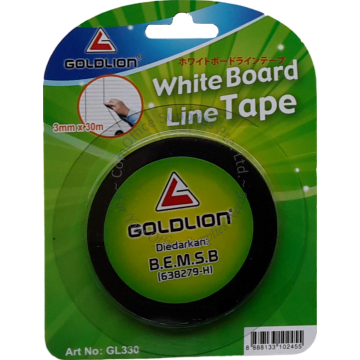 GOLDLION WHITEBOARD TAPE GL330 3MMx30M BLACK