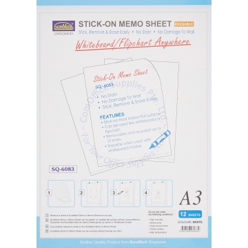 SUREMARK STICK-ON MEMO SHEET SQ-6083 A3 (12s)