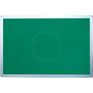 GREEN FELT NOTICE BOARD W/ALUMINIUM FRAME 3x4FT (90x120CM)