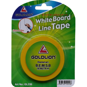 GOLDLION WHITEBOARD TAPE GL330 3MMx30M YELLOW