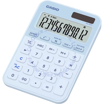 CASIO CALCULATOR MS-20YC-LB 12DIGIT - LIGHT BLUE