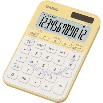 CASIO CALCULATOR MS-20YC-LY 12DIGIT - LIGHT YELLOW