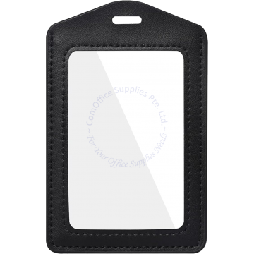 PASS CARD HOLDER PU LEATHER 54x86MM (VERTICAL/PORTRAIT) - DOUBLE WINDOW
