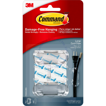 3M COMMAND CORD ORGANIZERS CLEAR 17303CLR (2s)