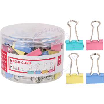 DELI COLOR BINDER CLIP 8554 25MM (1") (48s)