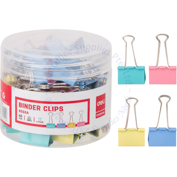 DELI COLOR BINDER CLIP 8555 19MM (0.75") (40s)