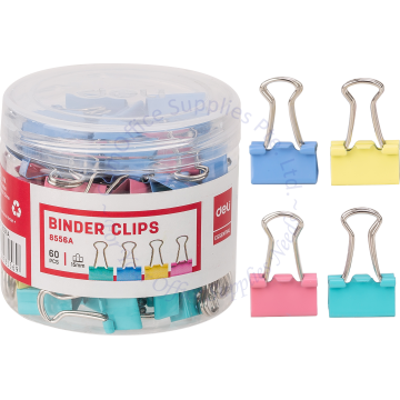DELI COLOR BINDER CLIP 8556/8586 15MM (0.5") (48s)