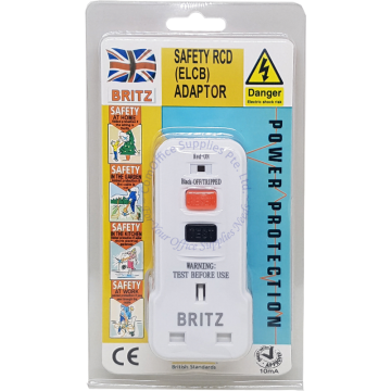 BRITZ RCD (ELCB) ADAPTER 10mA RCD-08 13A WHITE