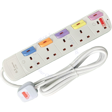 POWER SOCKET 5-GANG 6M