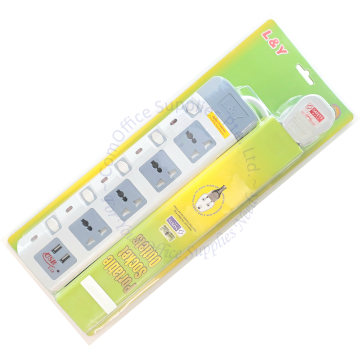 L&Y MULTI POWER SOCKET 4-GANG W/2 USB 3M