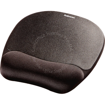FELLOWES MEMORY FOAM BLACK MOUSEPAD W/WRIST REST 9176501