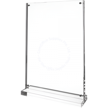 ACRYLIC T-SHAPE STAND W/BASE #A-TA-A5P A5 (VERTICAL/PORTRAIT)