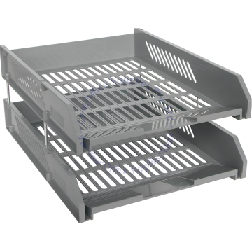 LETTER TRAY 2-TIER GREY