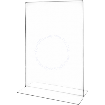 SUREMARK ACRYLIC SIGN HOLDER T-SHAPE SQ-1587 6x8.5" (VERTICAL/PORTRAIT)