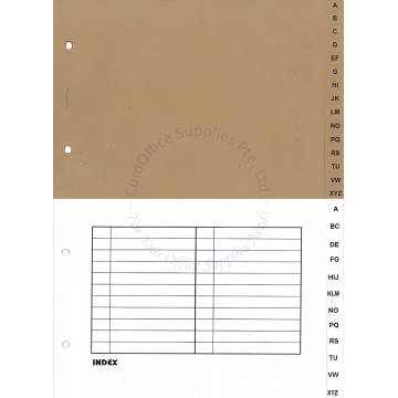 ARCH FILE INDEX A-Z A5 WHITE/BROWN