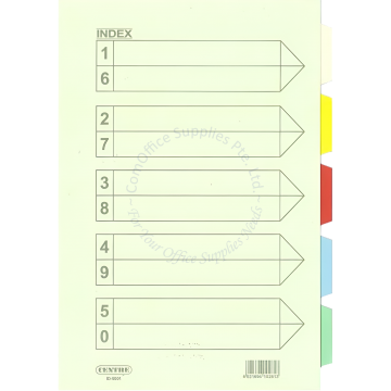 CENTRE 5 COLOR PAPER DIVIDER ID-50 A4 10SET