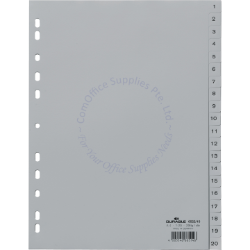 DURABLE 1-20 PP DIVIDER #6522 A4