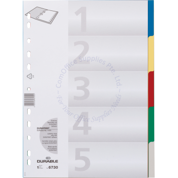 DURABLE 5 PP COLOR DIVIDER #6730 A4