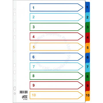 IFAX 1-10 PP COLOR DIVIDER 4110-C A4