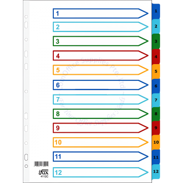 IFAX 1-12 PP COLOR DIVIDER 4112-C A4