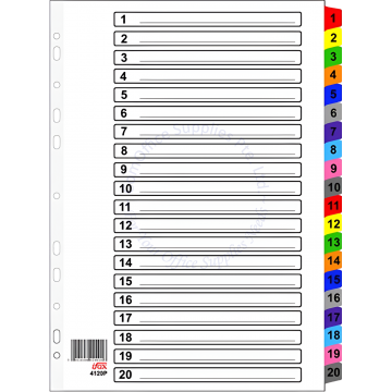 IFAX 1-20 MYLAR DIVIDER 4120-P A4