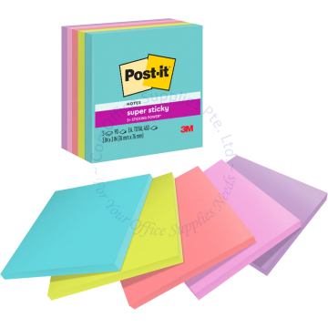 3M POST-IT NOTE 654-5SSMIA 3x3" MIAMI