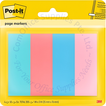 3M POST-IT NOTE 671-4ASST 1x3" (50 SHEETS/PAD)