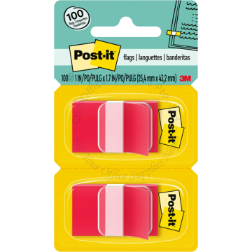3M POST-IT TAPE FLAG 680-RD2 RED 1x1.7" (2x50s)