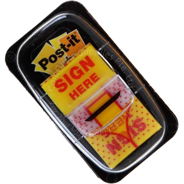 3M POST-IT TAPE FLAG 680-9 "SIGN HERE" 1x1.7" (50s)