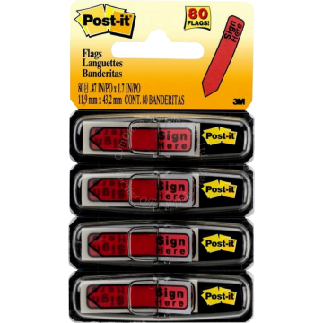 3M POST-IT TAPE FLAG 684-RDSH "SIGN HERE" 0.47x1.7"