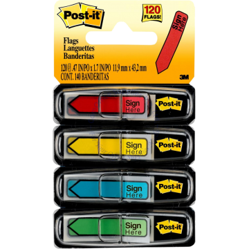 3M POST-IT TAPE FLAG 684-SH "SIGN HERE" 0.5x1.7" (4Cx30s)