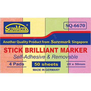 SUREMARK STICK NOTE SQ-6670 20x50MM 4COLOR
