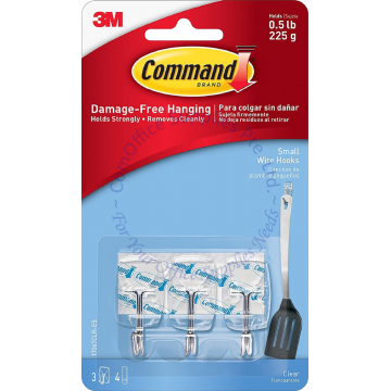 3M COMMAND WIRE HOOKS 17067CLR CLEAR SMALL (3s)