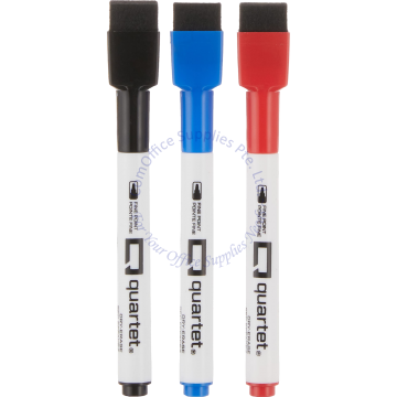 QUARTET REWRITABLE MARKERS 3C W/MAGNET CAP & ERASER