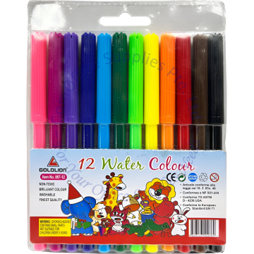 GOLDLION WATER COLOR PEN #857-12 - 12 COLORS