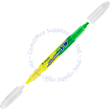 PILOT TWIN HEAD SPOTLITER SW-SLVW-BG-YG YELLOW/GREEN