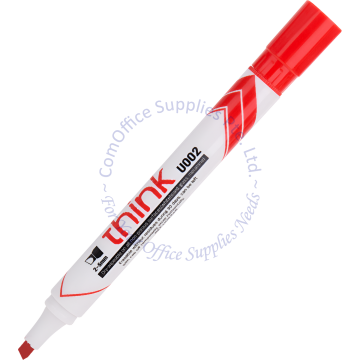 DELI WHITEBOARD MARKER U002 RED (CHISEL POINT)