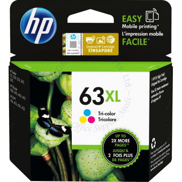 HP INK CARTRIDGE F6U63AA (63XL) TRI-COLOR
