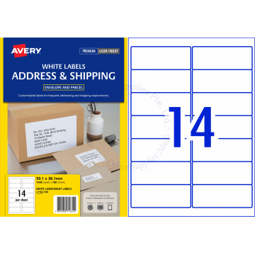 AVERY ADDRESS LABELS L7163-100 99.1x38.1MM
