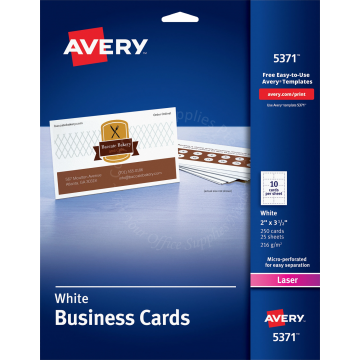 AVERY BUSINESS CARDS 5371-25 2x3.5"