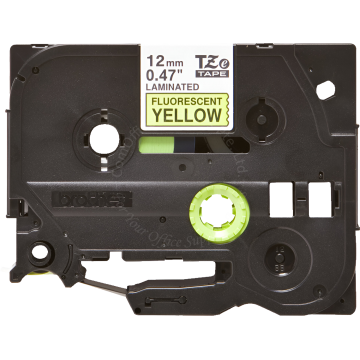 BROTHER TAPE 12MM TZE-C31 BLACK/FLUORESCENT YELLOW