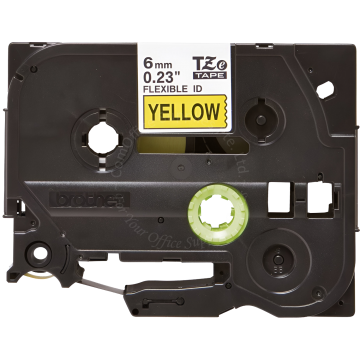 BROTHER TAPE 06MM TZE-FX611 (FLEXIBLE) BLACK/YELLOW