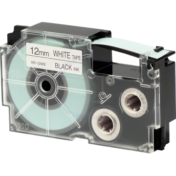 CASIO LABEL TAPE 12MM XR-12WE1 BLACK/WHITE