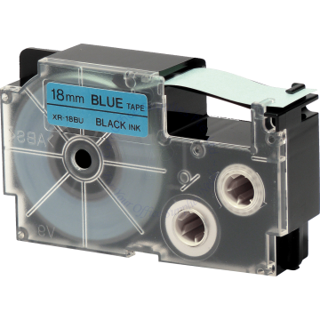 CASIO LABEL TAPE 18MM XR-18BU1 BLACK/BLUE