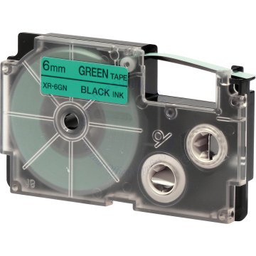 CASIO LABEL TAPE 06MM XR-6GN1 BLACK/GREEN