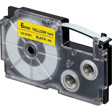 CASIO LABEL TAPE 06MM XR-6YW1 BLACK/YELLOW