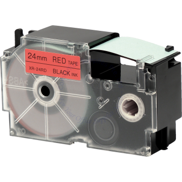 CASIO LABEL TAPE 24MM XR-24RD1 BLACK/RED