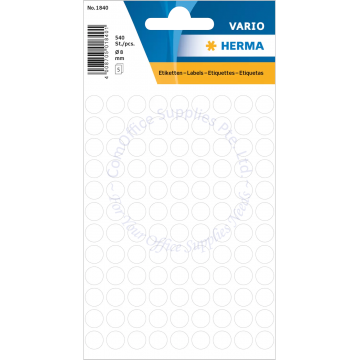 HERMA LABEL #1840 08MM WHITE