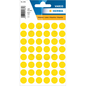 HERMA LABEL #1861 13MM YELLOW